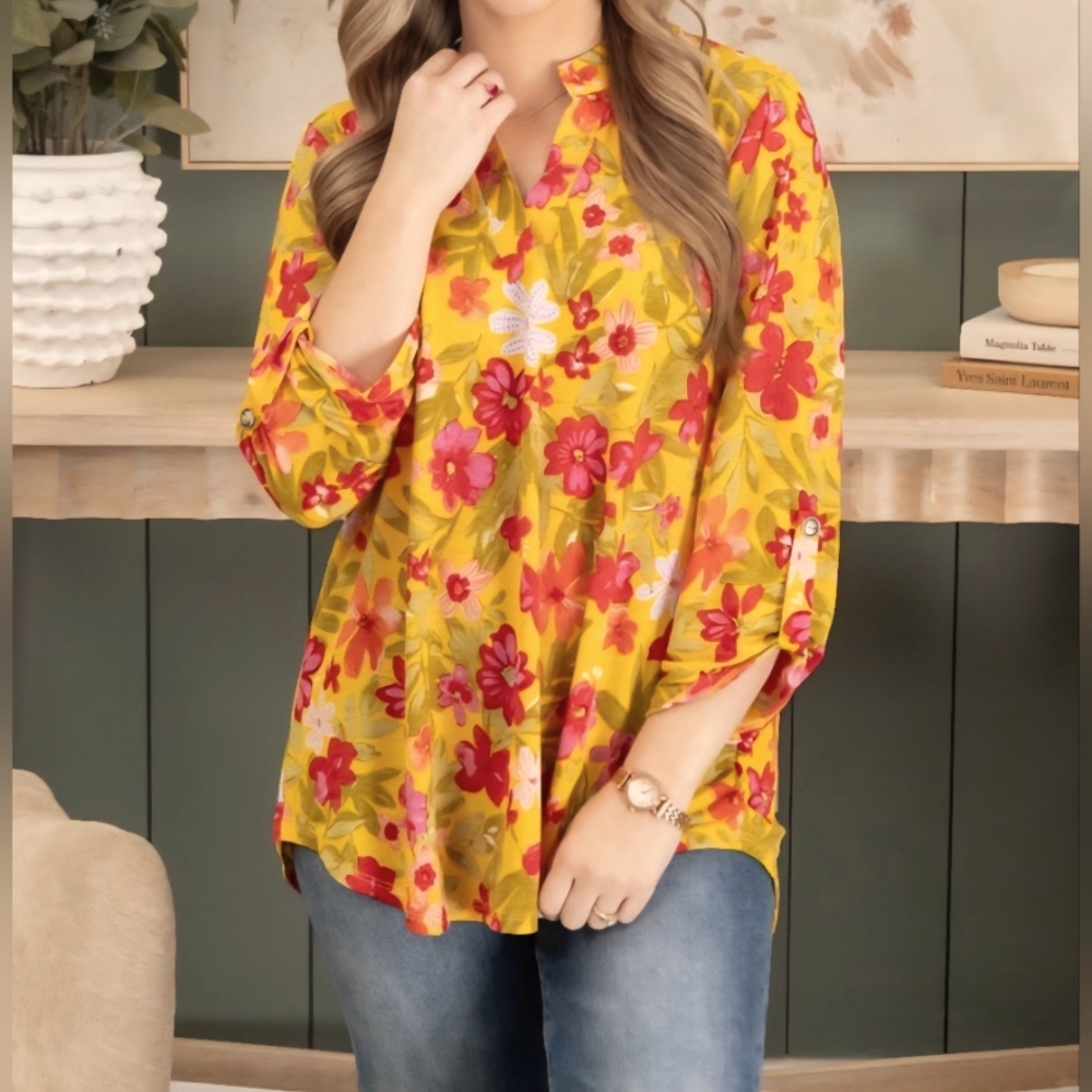 Dear Scarlett NWT Lizzi Womens Floral Print Top Large